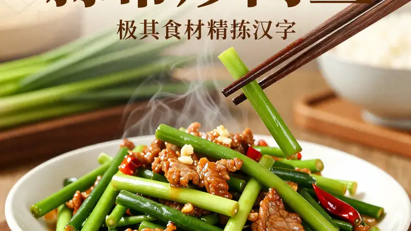蒜苔炒肉丝这样切才脆嫩不塞牙