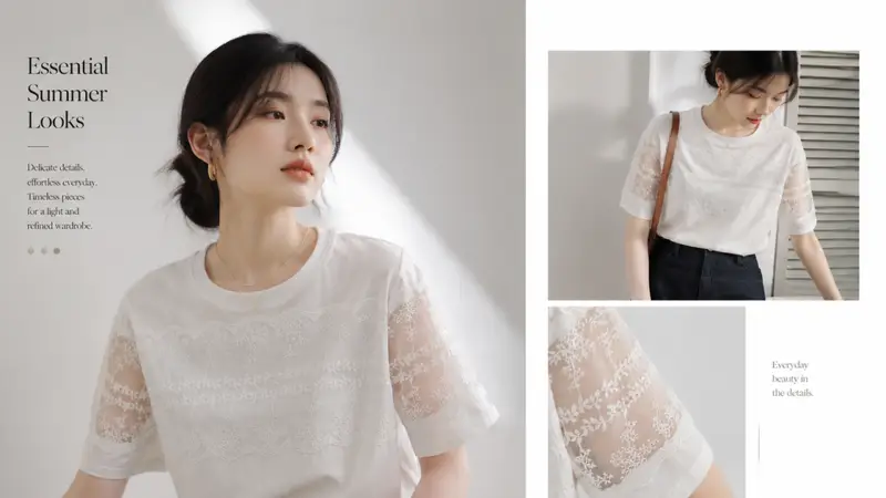 又舒服又得体的蕾丝T恤，精致一整个夏天