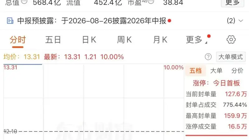 超百万手封单!002414,“一字”涨停