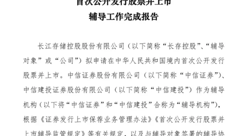 长存控股IPO辅导状态变更为“辅导验收”