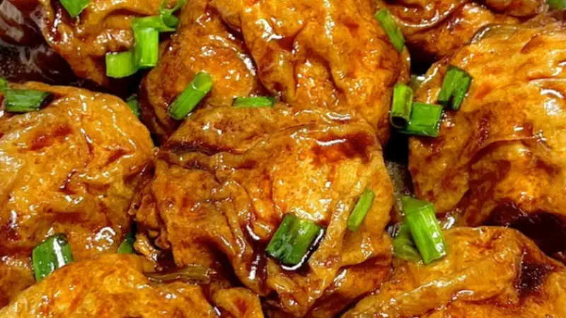 匠心酱焖油面筋塞肉满口鲜香