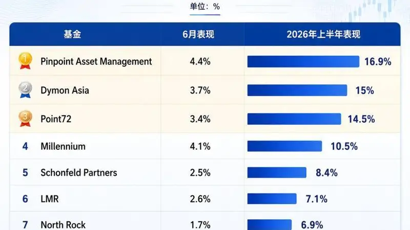 华尔街大佬们赚翻了!对冲基金“期中考”放榜:Pinpoint夺冠,这家亚洲基金位居第二