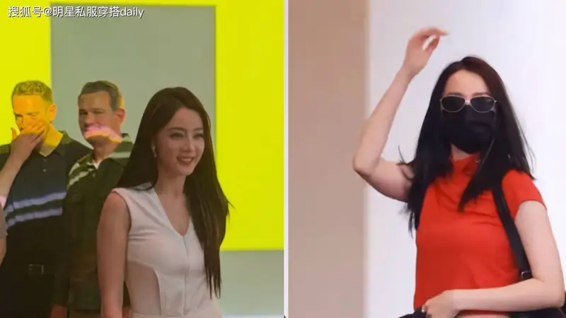 迪丽热巴封神夏日穿搭!明艳红白撞色+纯白女神风,美到自带滤镜