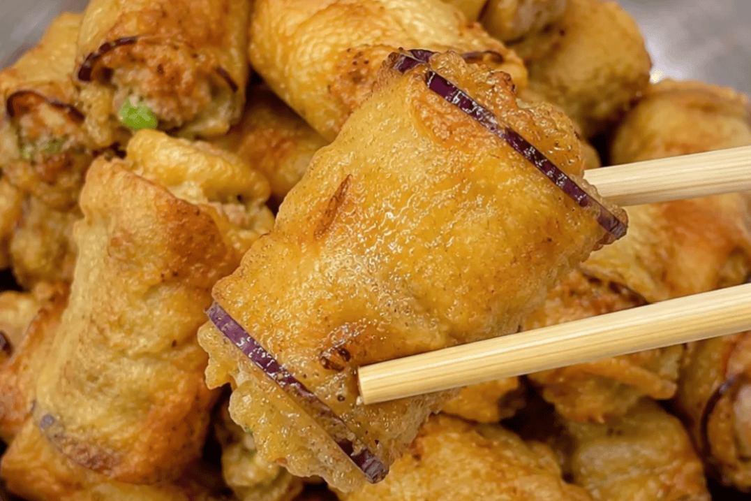 外酥里嫩炸茄卷，一口爆汁的家常美味