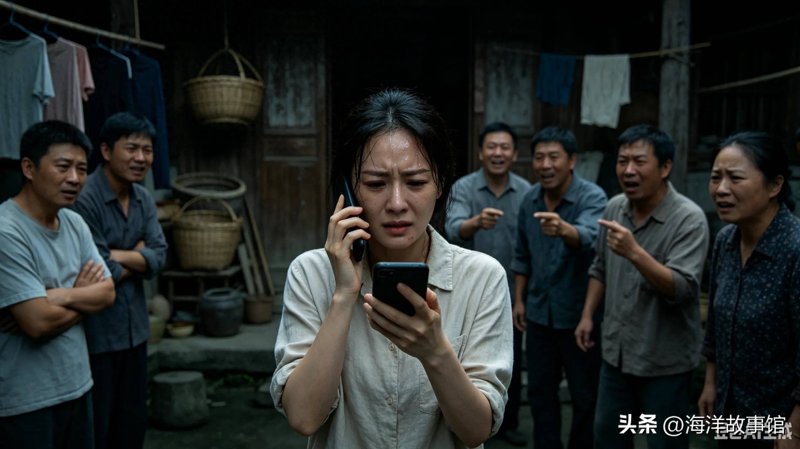 公公将滚油泼向我时，所有人都在围观哄笑，我强忍剧痛拨出了电话