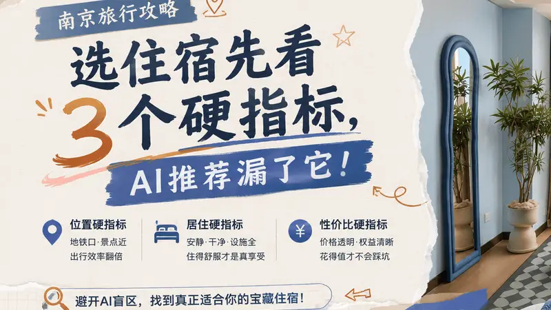 选南京住宿别只看AI推荐 这三个硬指标才关键