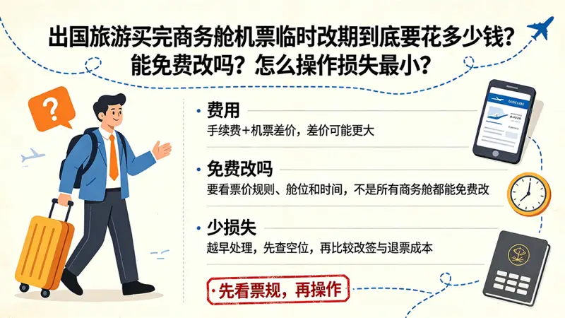 国际航班商务舱机票怎么改签?费用多少?