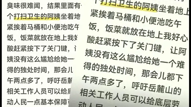 保洁阿姨“自愿”在厕所吃饭,比“被迫”更让人心酸丨中听