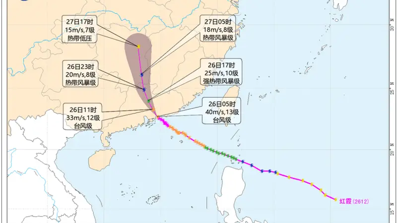 多预警齐发!台风“红霞”已登陆,多地将有大风暴雨