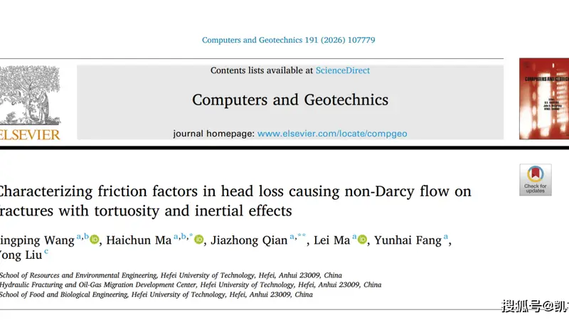 考虑迂曲度与惯性效应的裂隙非达西流水头损失摩擦系数表征