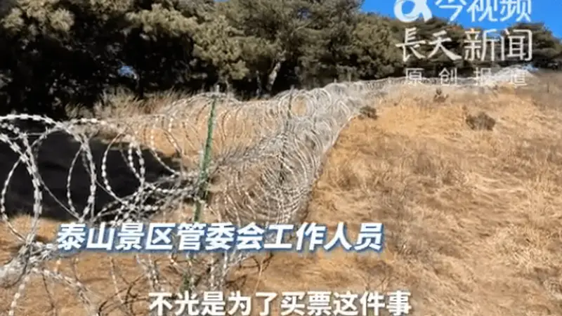 为防止驴友不买票进景区?泰山景区回应建135公里刀刺隔离网