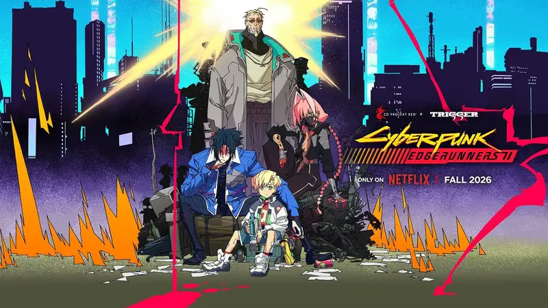 CDPR《赛博朋克:边缘行者2》海报公布,2026年秋Netflix播出