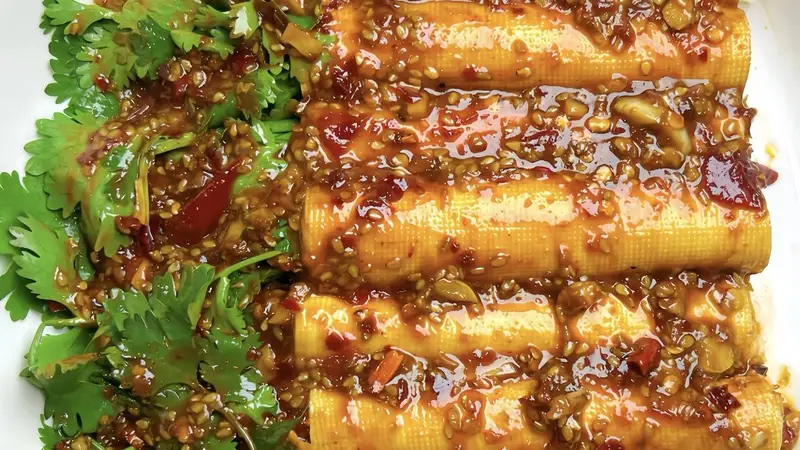 香菜豆皮卷:5分钟搞定,一口封神的神仙小吃